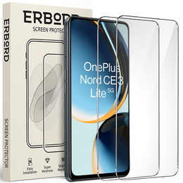 2x tvrzené sklo pro OnePlus Nord CE 3 Lite 5G, ERBORD 9H Hard Glass na displeji
