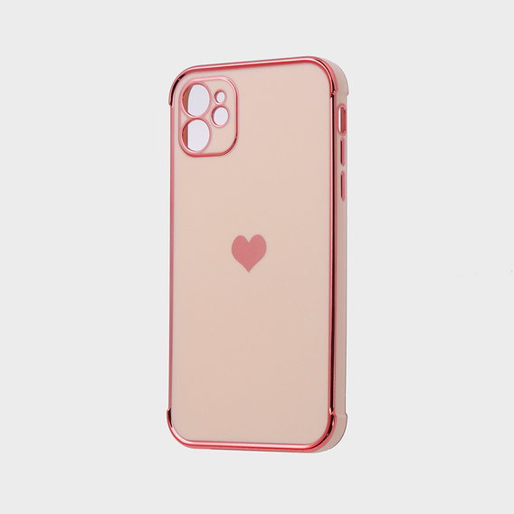 Pouzdro pro Apple iPhone 11, Electro heart, růžové rose gold