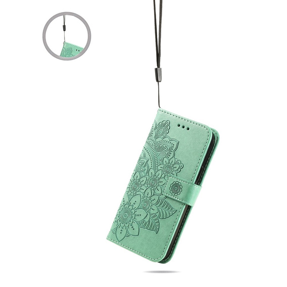 Klopové pouzdro pro Xiaomi Redmi 13C / Poco C65, Mandala Flower, zelené