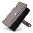 Klopové pouzdro pro Samsung Galaxy A25 5G, Wallet Zipper Pocket, šedé