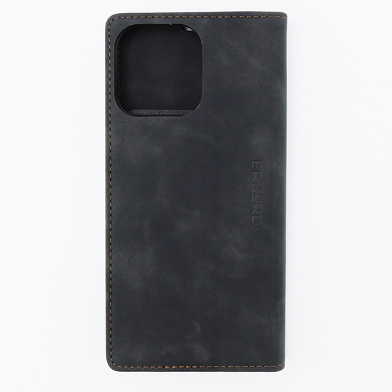 Pouzdro pro iPhone 15 Pro Max, ERBORD Vintage peněženka s klopou, černé