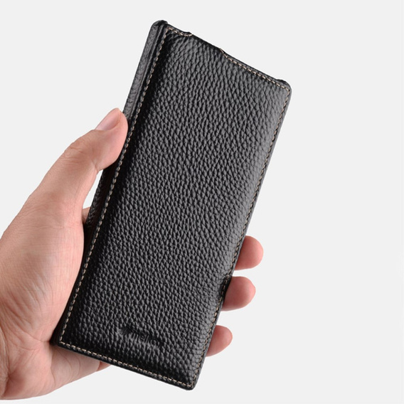 MELKCO flipové pouzdro pro Samsung Galaxy S24 Ultra, kožené, flipové, černé