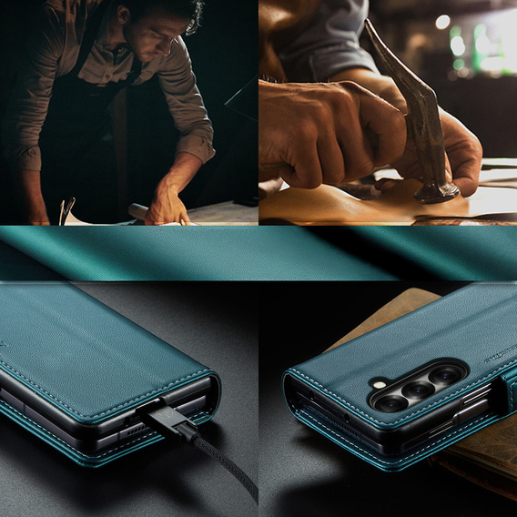 CASEME Litchi Peněženkové flipové pouzdro pro Samsung Galaxy Z Fold7 5G