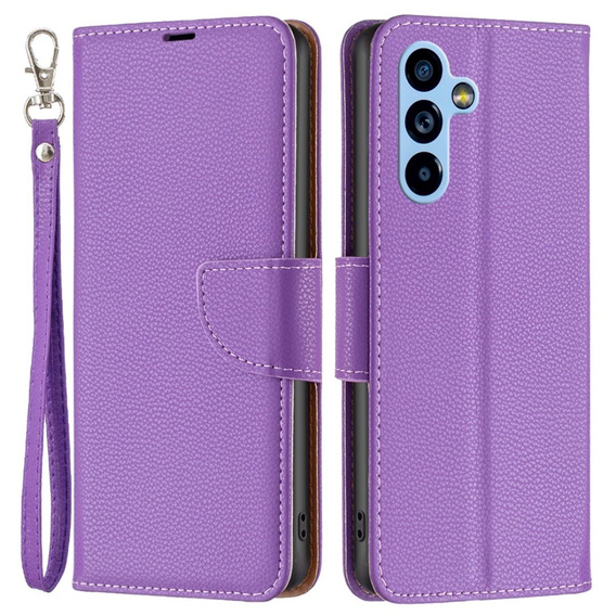 Klopové pouzdro pro Samsung Galaxy A54 5G, Wallet Litchi Magnet, fialové