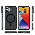 Matné pouzdro pro iPhone 17, pancéřované, pro MagSafe, kouřové s černými boky