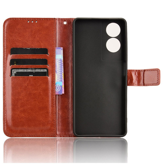 Klopové pouzdro pro TCL 40 NxtPaper, Crazy Horse Wallet, hnědé