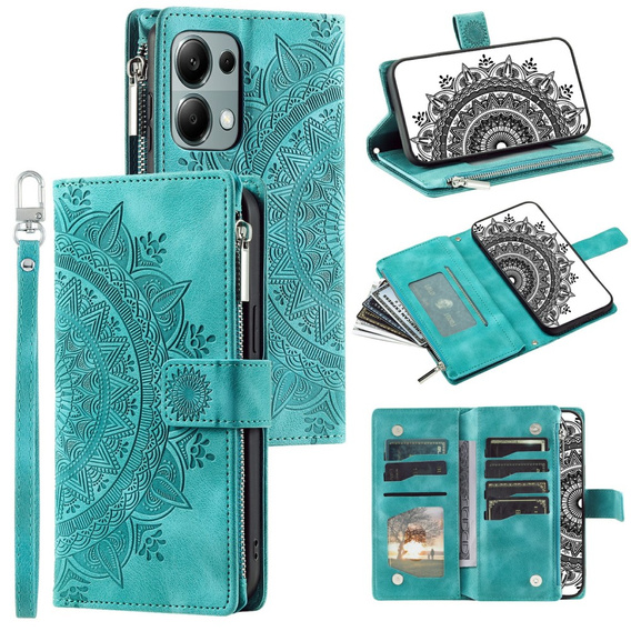Klopové pouzdro pro Xiaomi Redmi Note 13 Pro 4G / Xiaomi Redmi Note 14S / Xiaomi Poco M6 Pro 4G, Mandala, zelené