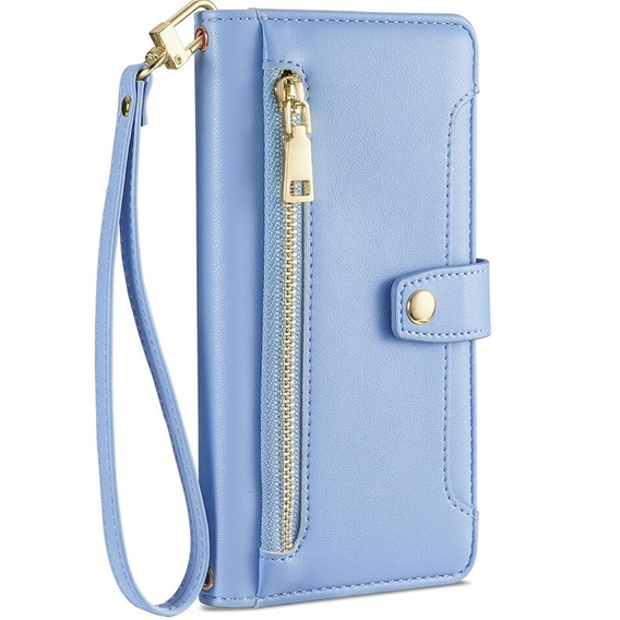 Klopové pouzdro pro Samsung Galaxy A54 5G, Wallet Zipper Pocket, modré
