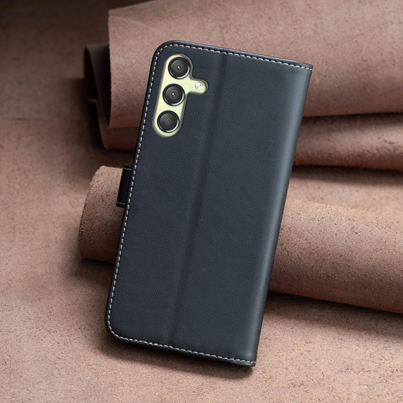 Klopové pouzdro pro Samsung Galaxy A25 5G, BINFEN Wallet, černé + 9H sklo 