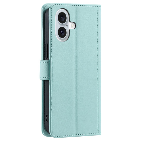Pouzdro s klopou pro iPhone 16 Plus, Rhombus Crossbody Leather, zelené