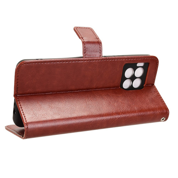 Klopové pouzdro pro T Phone 2 Pro 5G, Crazy Horse Wallet, hnědé