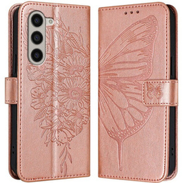 Klopové pouzdro pro Samsung Galaxy Z Fold6 5G, Butterfly, růžové rose gold