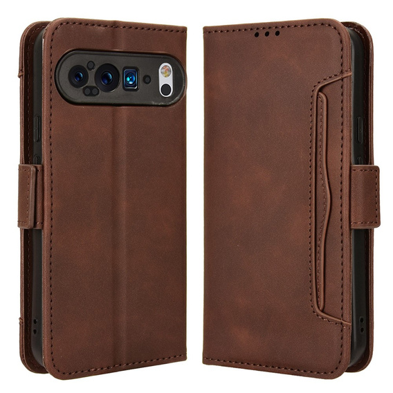 Klopové pouzdro pro Google Pixel 9 Pro XL, Card Slot, hnědé