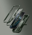 Pancéřové pouzdro pro iPhone 16 Pro, Dexnor CamProtect MagSafe, zelené (dva rámečky)