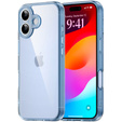 Pouzdro pro iPhone 17, s krytem fotoaparátu, průhledné s modrými boky