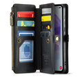 Pouzdro CASEME pro Samsung Galaxy A55 5G, RFID Leather Wallet, s popruhem přes rameno, černé