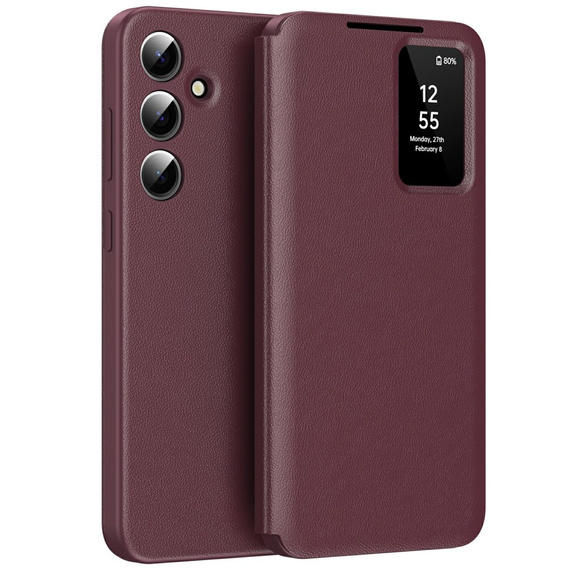 Flipové pouzdro pro Samsung Galaxy A56 5G, Smart View Wallet, kaštanové