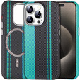 Pouzdro pro iPhone 15 Pro Max, Carbon Fiber MagSafe, černá / modrá