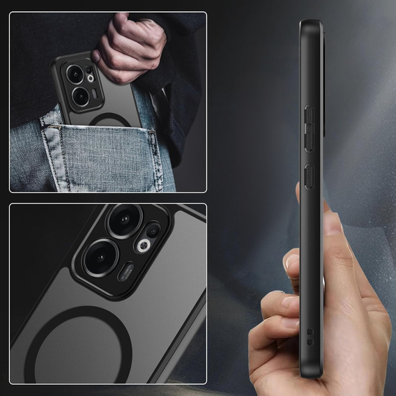 Pouzdro pro Oppo Reno 13F / Oppo Reno 13FS, pro MagSafe, ERBORD Matt Case, černý