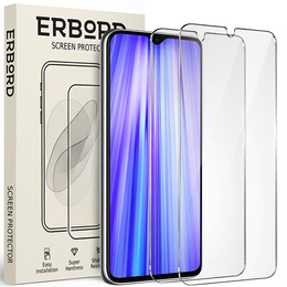 2x tvrzené sklo pro Xiaomi Redmi Note 8 Pro, ERBORD 9H Hard Glass na displeji