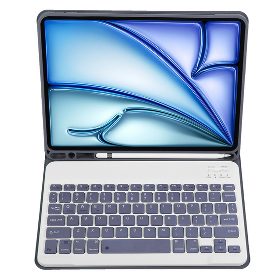 Pouzdro + klávesnice Apple iPad Air 11" 6 gen. 2024, Leather Pen Slot, fialové