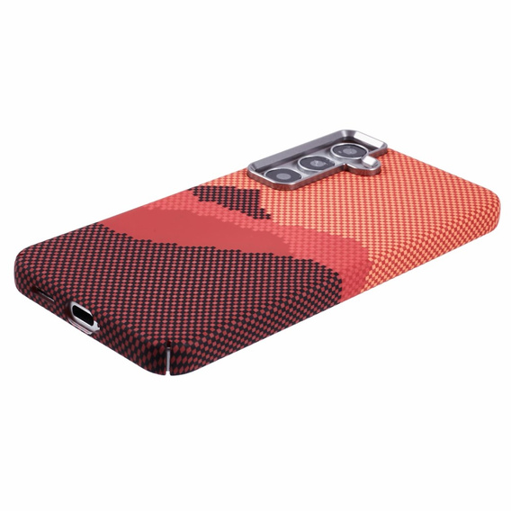 Pouzdro pro Samsung Galaxy S25, Carbon Fiber MagSafe, oranžové