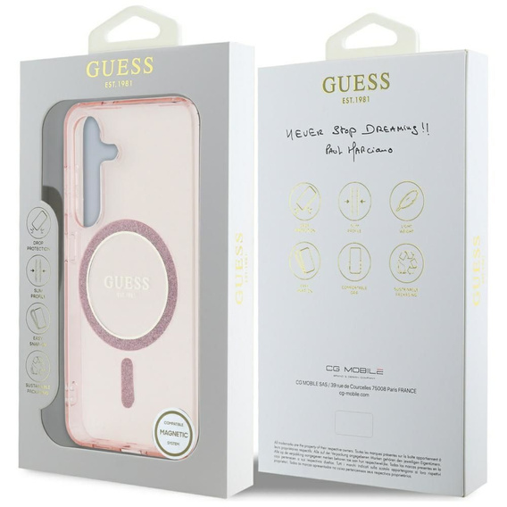 Pouzdro GUESS IML Glitter Circle pro Samsung Galaxy S25