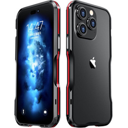 Pouzdro LUPHIE pro iPhone 14 Pro, Armor Bumper, černá / červená
