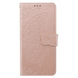 Klopové pouzdro pro Samsung Galaxy M34 5G, Butterfly, růžové rose gold