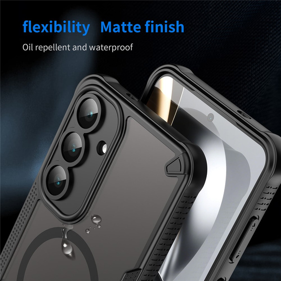 Pancéřové pouzdro pro Samsung Galaxy S25 FE, pro MagSafe, matně černé