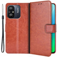 Klopové pouzdro pro Xiaomi Redmi 12C, Crazy Horse Wallet, hnědé
