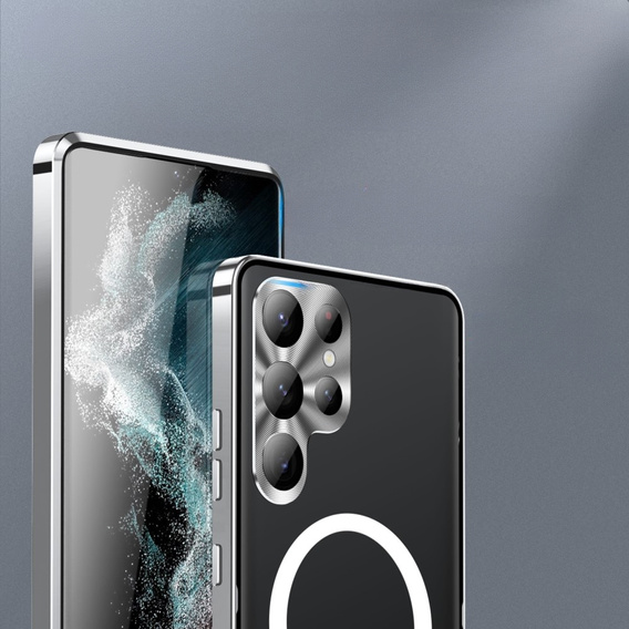 Ochranné pouzdro na fotoaparát pro Samsung Galaxy S23 Ultra, CamShield MagSafe, průhledná / stříbrná