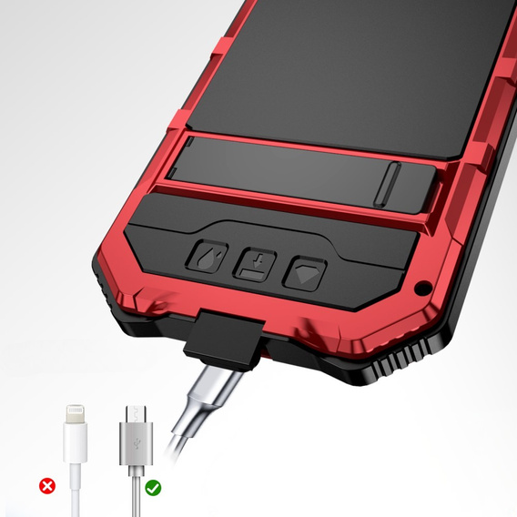 Pancéřové pouzdro pro iPhone 16E, R-JUST, červené