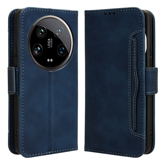 Klopové pouzdro pro Xiaomi 14 Ultra, Card Slot, námořnicky modré