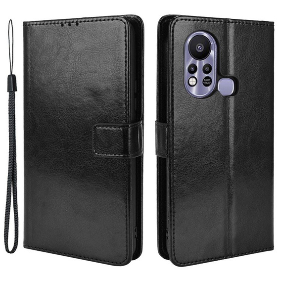 Klopové pouzdro pro Infinix Hot 11s, Crazy Horse Wallet, černé