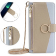 Flipové pouzdro Wallet Zipper Pocket pro iPhone 13, Wallet Zipper Pocket, se zrcátkem, modré
