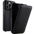 MELKCO flipové pouzdro pro iPhone 14 Pro Max, kožené, flipové, černé