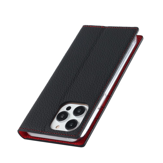 Klopové pouzdro pro iPhone 15 Pro Max, Litchi Skin Grain, černé