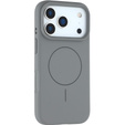 Silikonové pouzdro pro iPhone 17 Pro, pro MagSafe, proti nárazu, šedé
