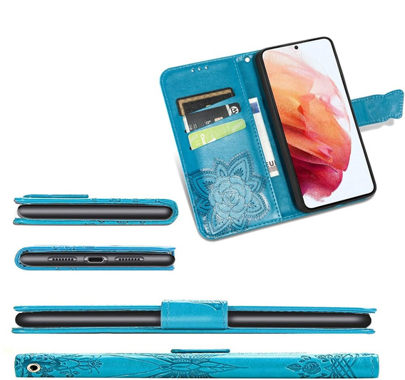 Klopové pouzdro pro Oppo Reno 12, Butterfly, modré