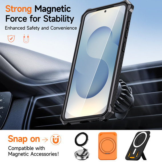 Ochranné pouzdro s podstavcem kompatibilní s MagSafe pro Samsung Galaxy S25 FE