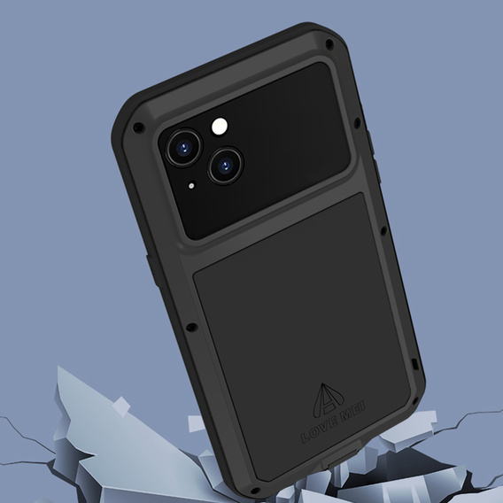 Pouzdro Love Mei pro iPhone 14, armored with glass, černé