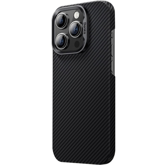 Pouzdro BENKS Kevlar pro iPhone 15 Plus, Carbon Fiber, černé