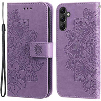 Klopové pouzdro pro Samsung Galaxy A14 4G/5G, Mandala Flower, fialové