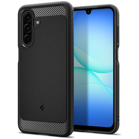 Pouzdro Spigen pro Samsung Galaxy A16 4G/ 5G, Rugged Armor MagSafe, černé + tvrzené sklo 9H