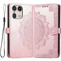 Klopové pouzdro pro Motorola Edge 50 Ultra, Mandala, růžové