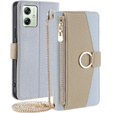 Flipové pouzdro Wallet Zipper Pocket pro Motorola Moto G54 5G, Wallet Zipper Pocket, se zrcátkem, modré