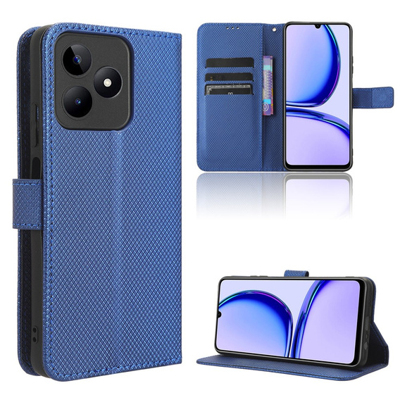 Klopové pouzdro pro Realme Note 50, Wallet Smart Magnet, modré