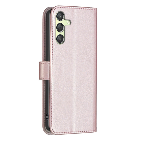Klopové pouzdro pro Samsung Galaxy A25 5G, BINFEN Wallet, růžové rose gold  + 9H sklo 