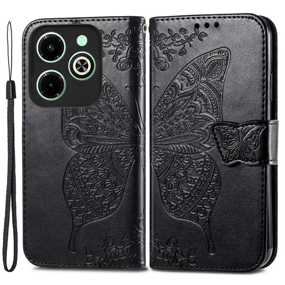 Klopové pouzdro pro Infinix Note 40 Pro, Butterfly, černé